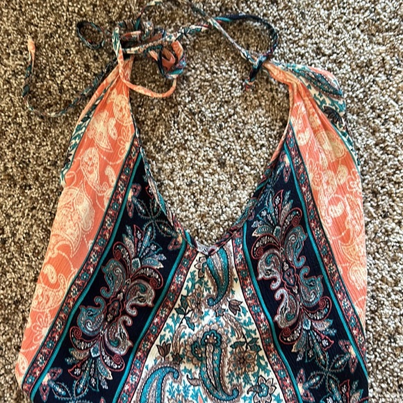 Paisely Boho Halter Top Xs/S - Picture 4 of 5